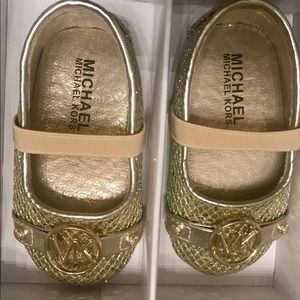Michael Kors baby girl gold mesh shoes
